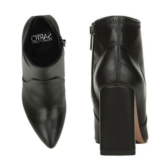 Franco Sarto Kacee Black Leather Ankle Boot BNWT - Picture 3 of 6